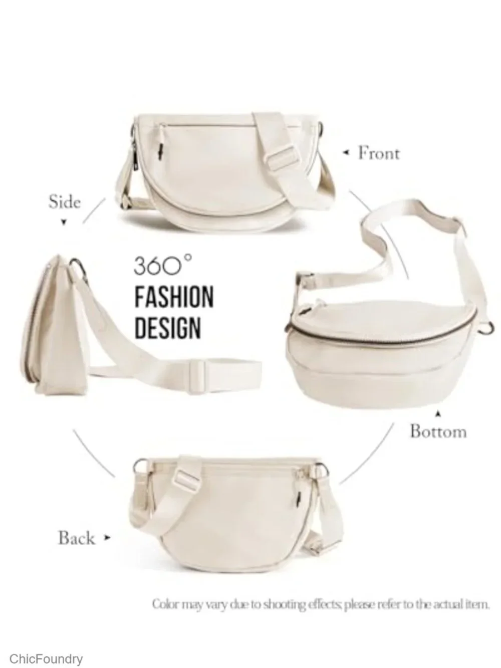 Nylon Folding Crescent Moon Bag Crossbody Shoulder Bag with Adjustable Strap